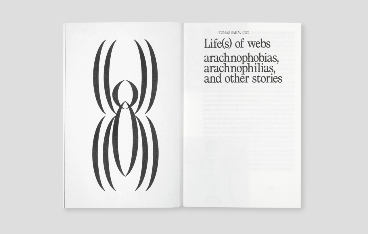 Life(s) of webs by Tomás Saraceno — typography set in Nuances by Ethan Nakache