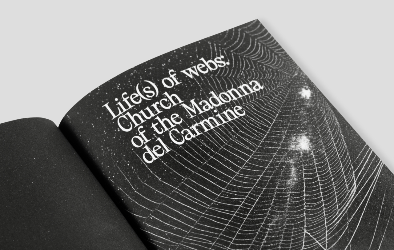 Life(s) of webs by Tomás Saraceno — typography set in Nuances by Ethan Nakache
