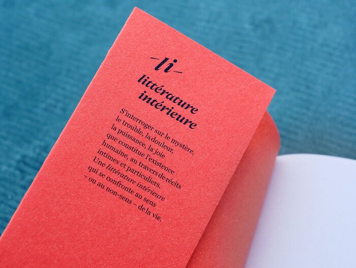 Littérature intérieure book series — typography set in Nuances by Ethan Nakache
