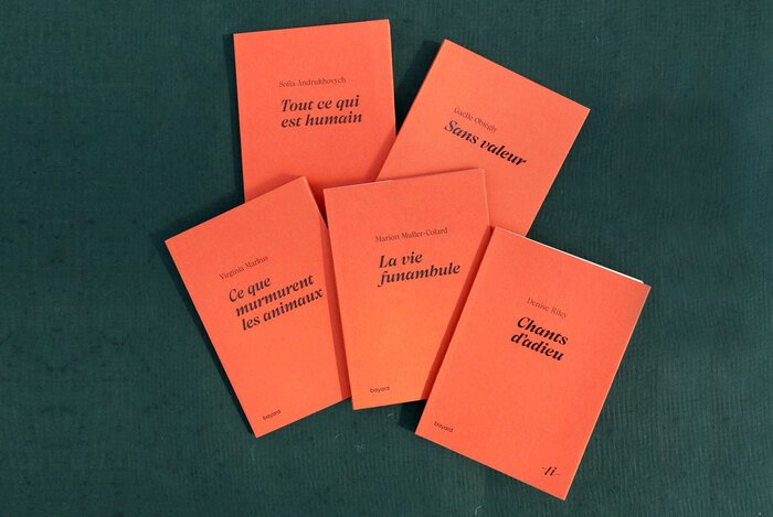 Littérature intérieure book series — typography set in Nuances by Ethan Nakache