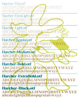 Harcher serif display typeface by Ethan Nakache, specimen 1